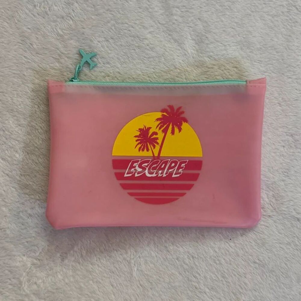 pink escape mini makeup cosmetics bag